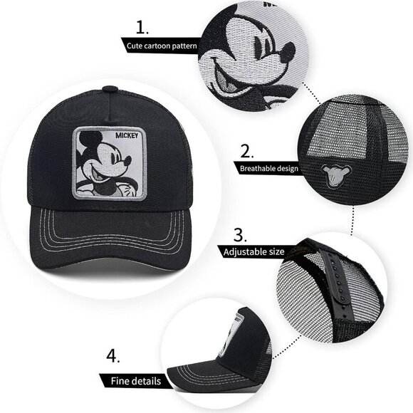 Men Women Cartoon Baseball Cap Polyester Adjustable Mesh Trucker Hat main image 7